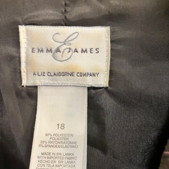 EMMA JAMES - Size XL 14/18  - Two Piece Pin Stripe Brown Career Pant Suit - EUC! - Picture 10 of 13